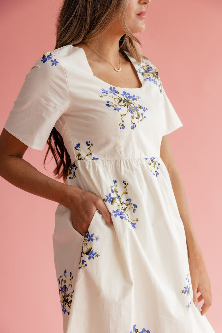 Elodie Square Neck Bow Dress