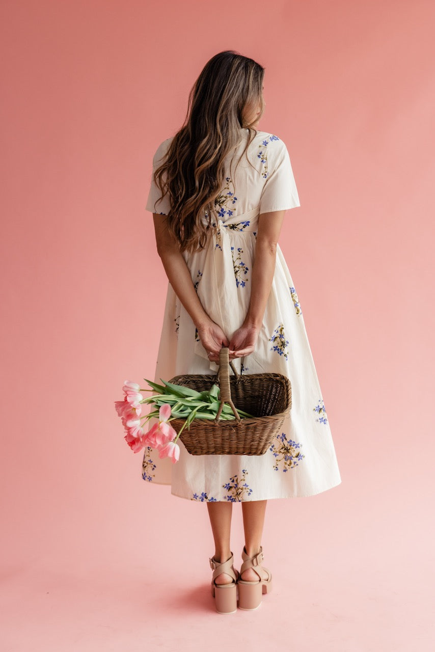 Elodie Square Neck Bow Dress