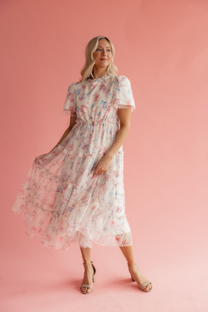 Celine Chiffon Ruffle Dress