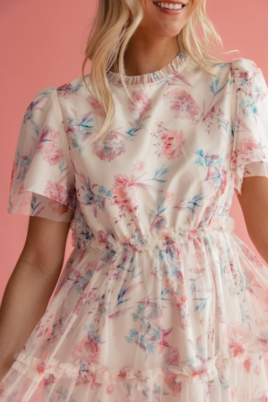 Celine Chiffon Ruffle Dress