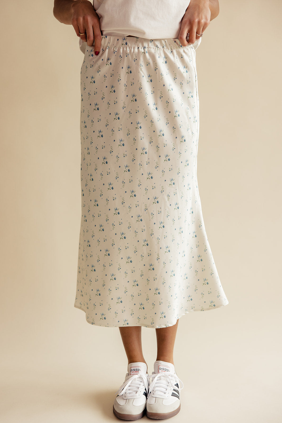 Ocean Eyes Floral Satin Skirt