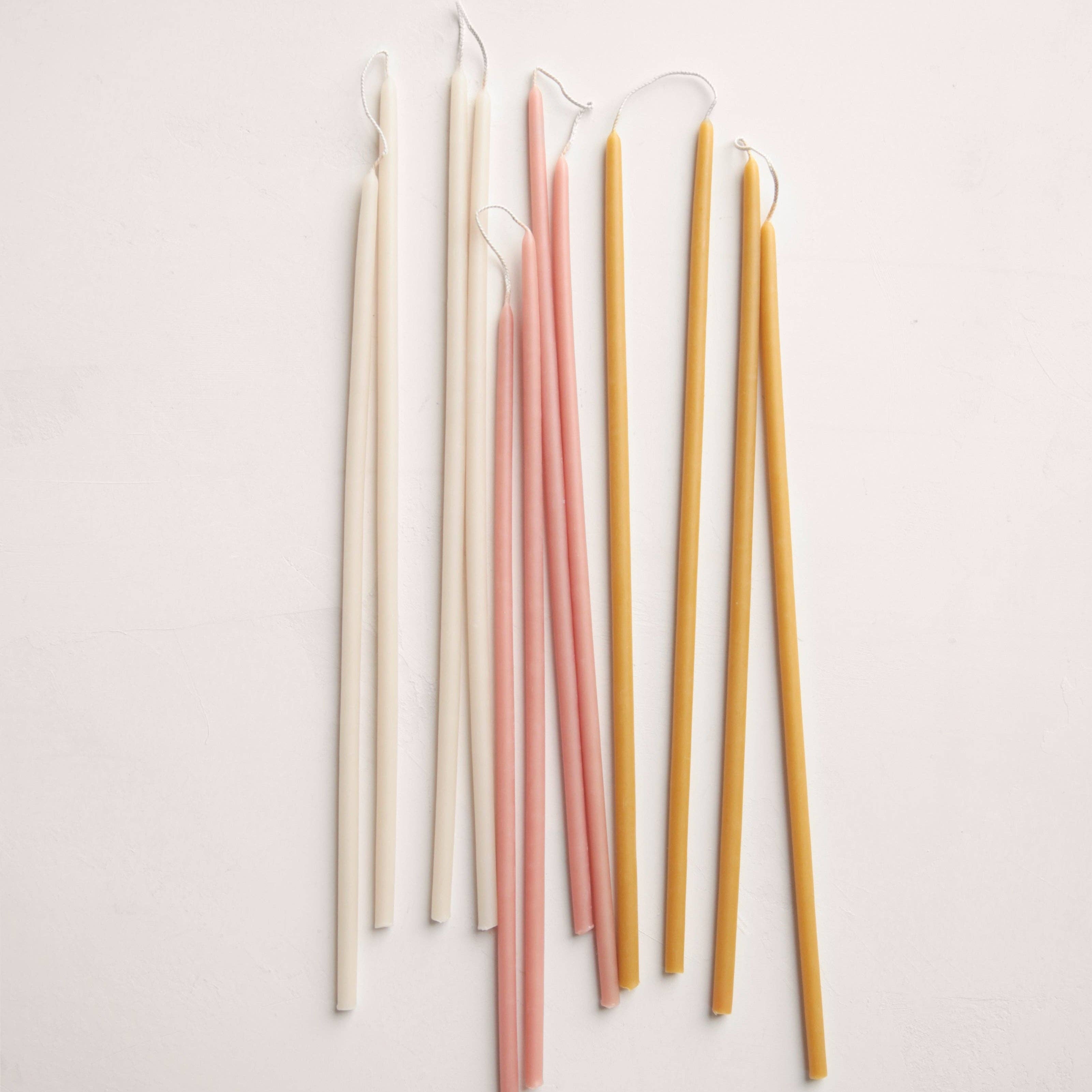13.5" Beeswax Dipped Long Stem Candles