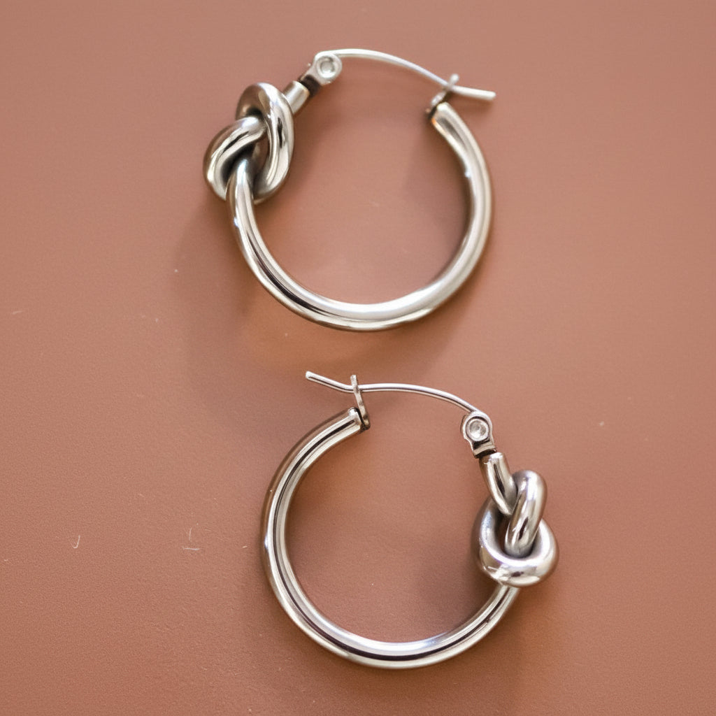 Knot Hoop Earrings