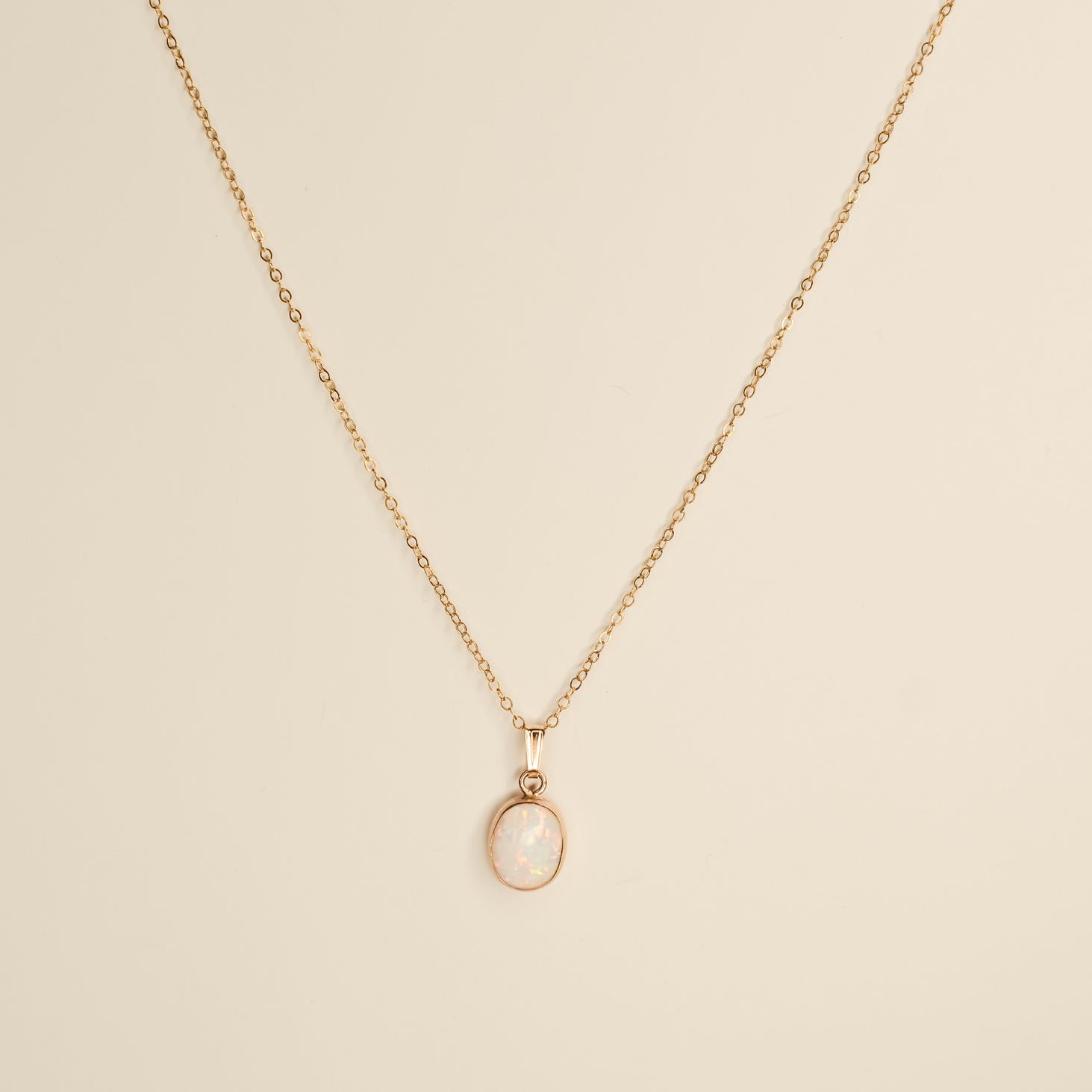 Opal Bezel Necklace