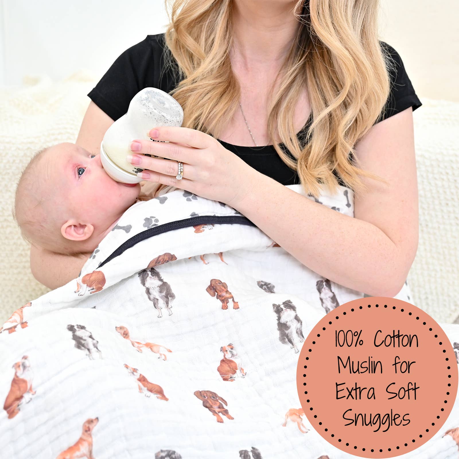Adorable Dog Baby Toddler Muslin Blanket