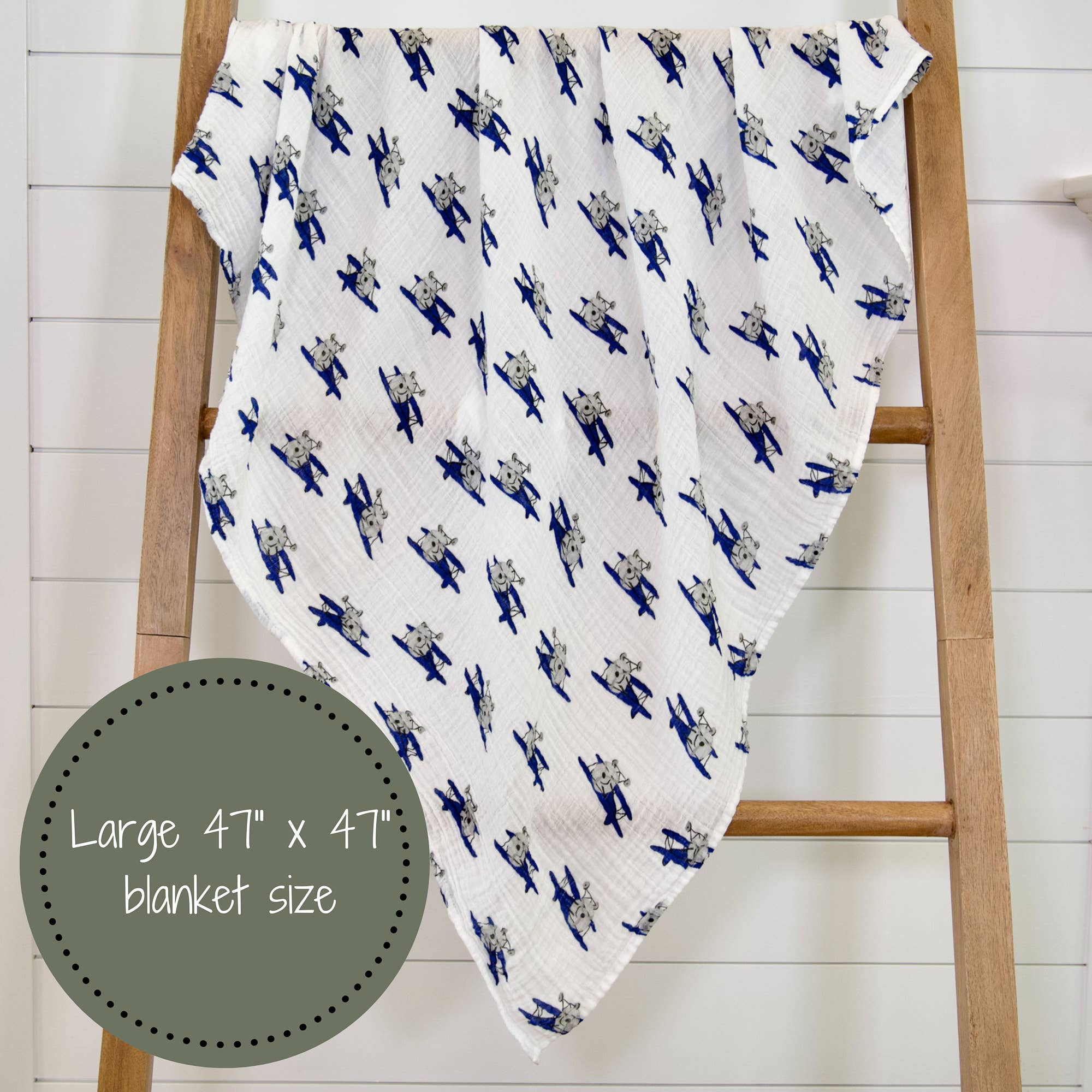 Up, Up, Up and Away Baby Muslin Swaddle Blanket