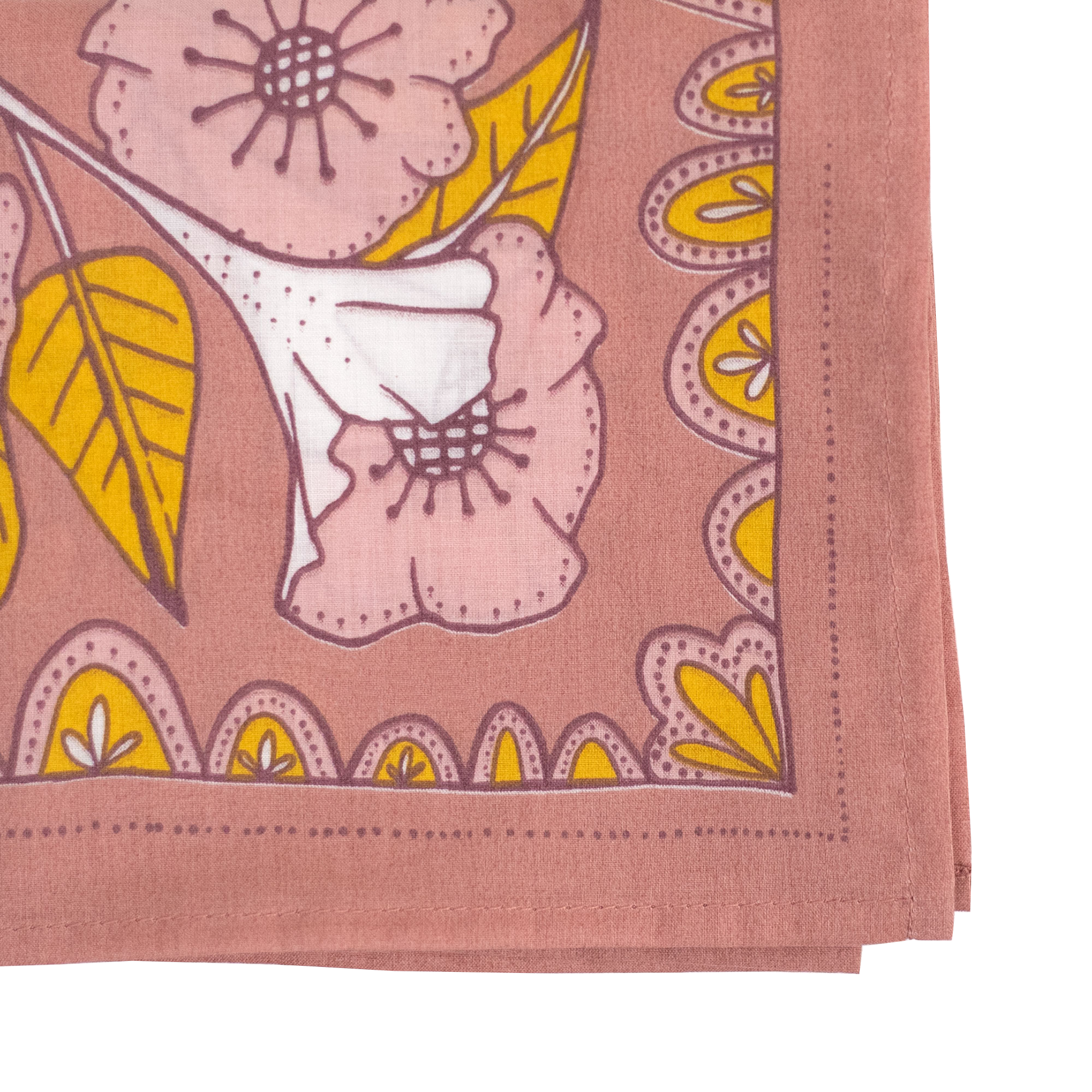 Floral patterned fabric with pink background