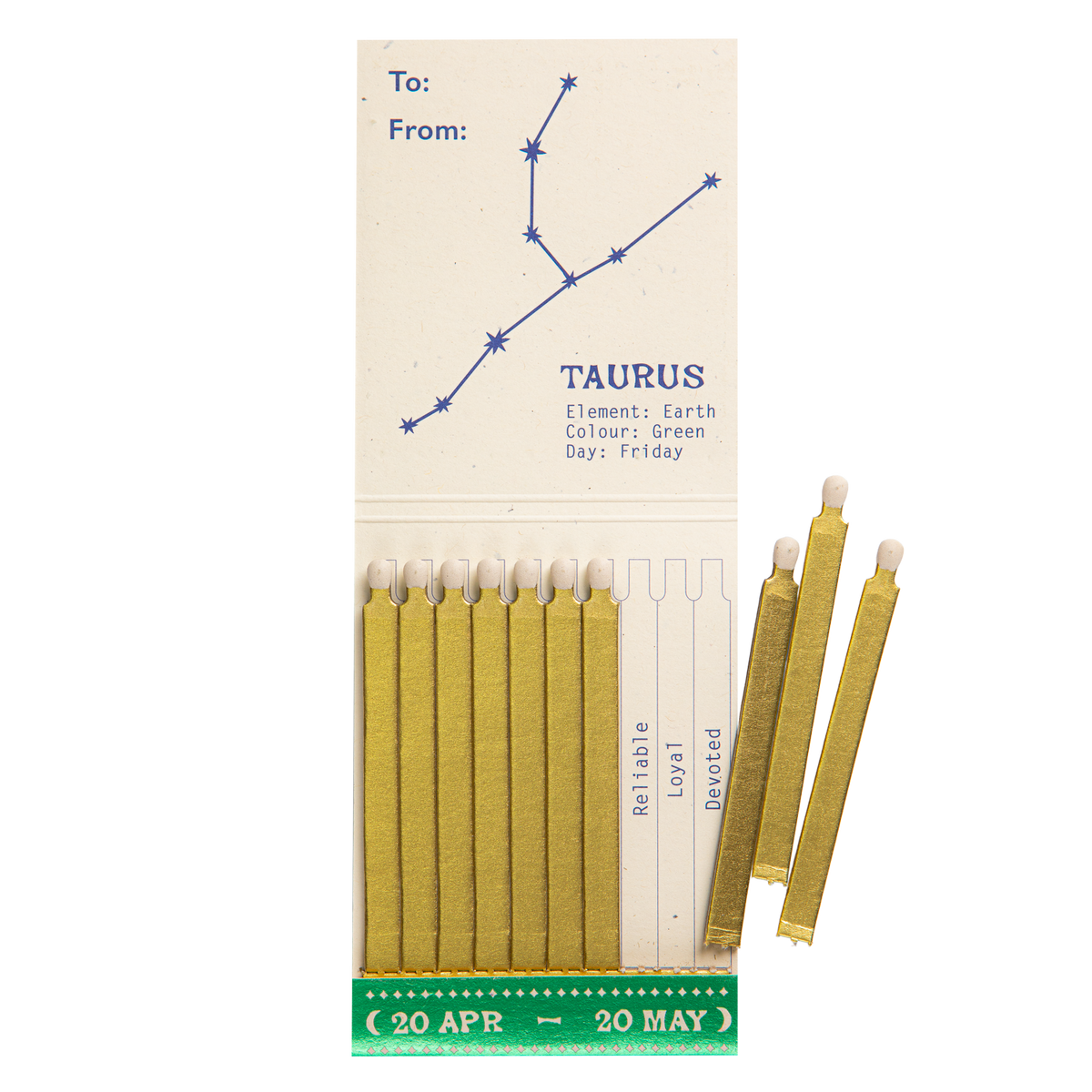 Taurus Zodiac Matchbook