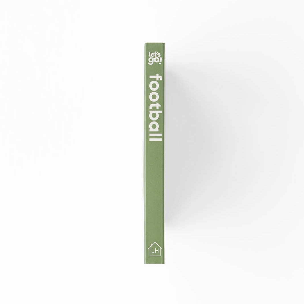 Green pencil with 'football' text on a white background