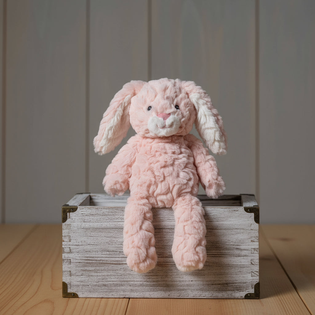 Putty Fox features super soft etched fabric, and measures 11-inches. With lovely, warm colors and the sweetest smiles, Putty toys make oh -so -soft companions. A dab of Putty is enough to brighten every day. Kids love the softness and the elegant, classic designs have staying power. Weighted bums and feet add to floppiness.
Care for by washing in cold water on gentle cycle, air dry; soft toy made to strict quality standards to meet or exceed US Safety requirements.