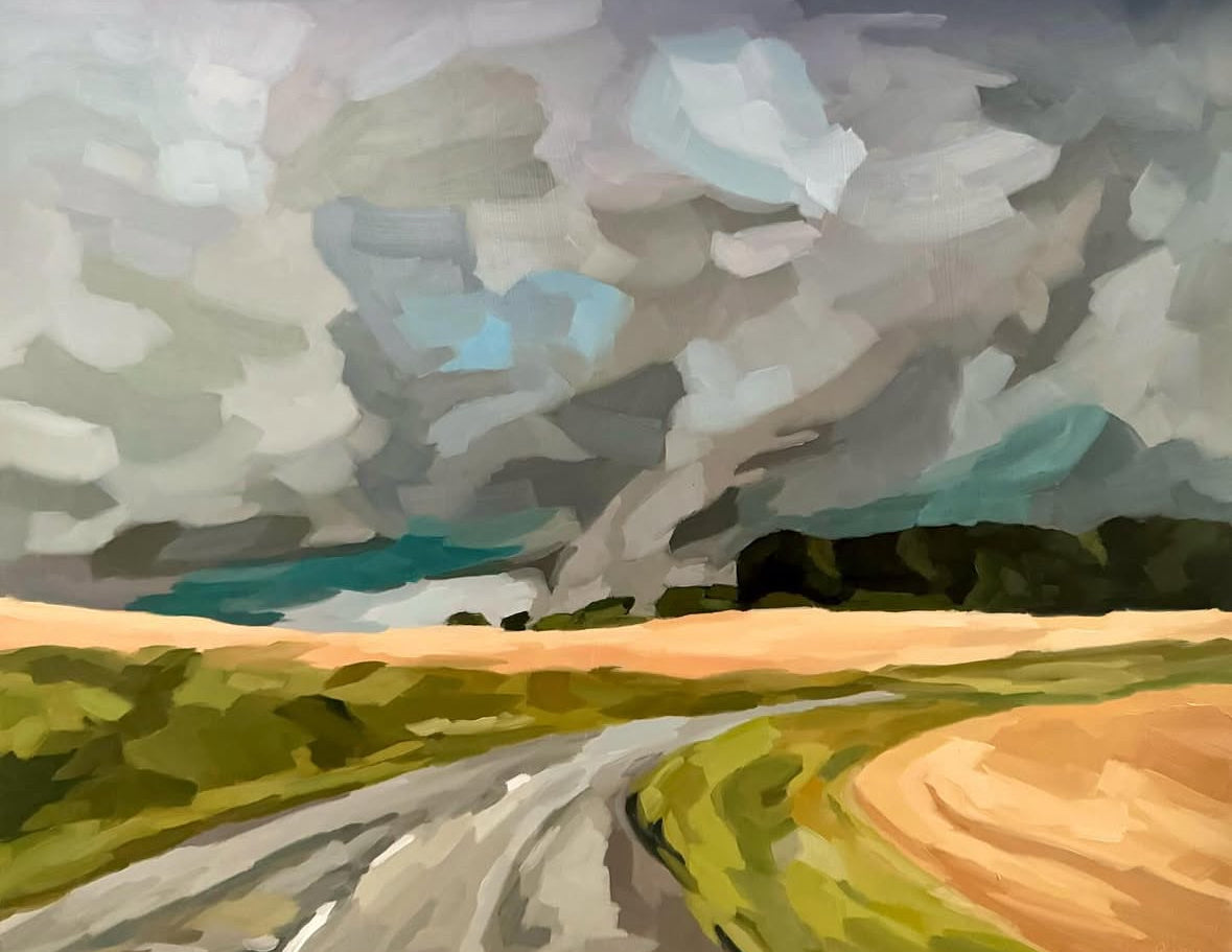 Rolling Storm Clouds - Original Painting - Road Trip Art Show