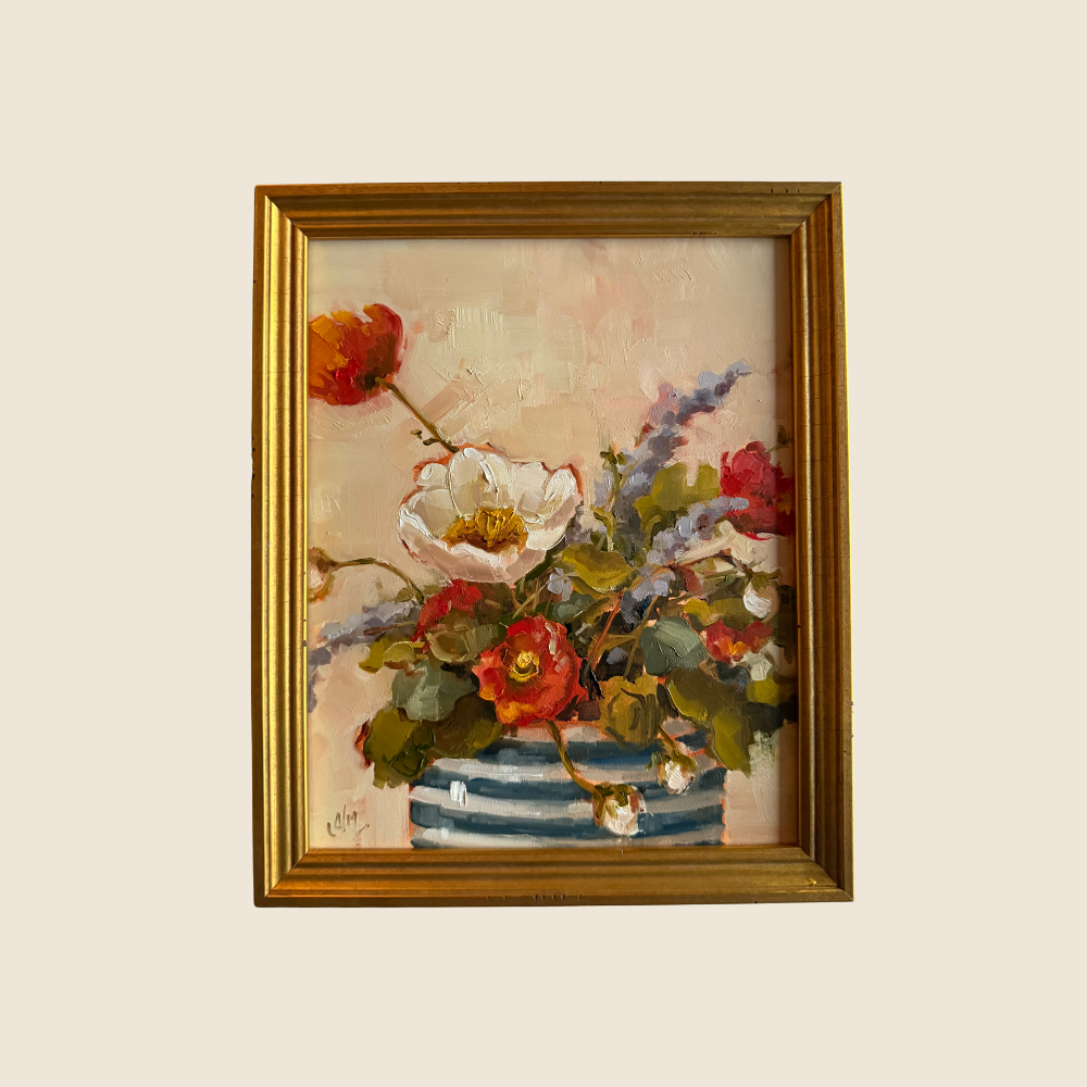 "Fresh Start on Stripes" - Original Painting - New Beginnings Art Show