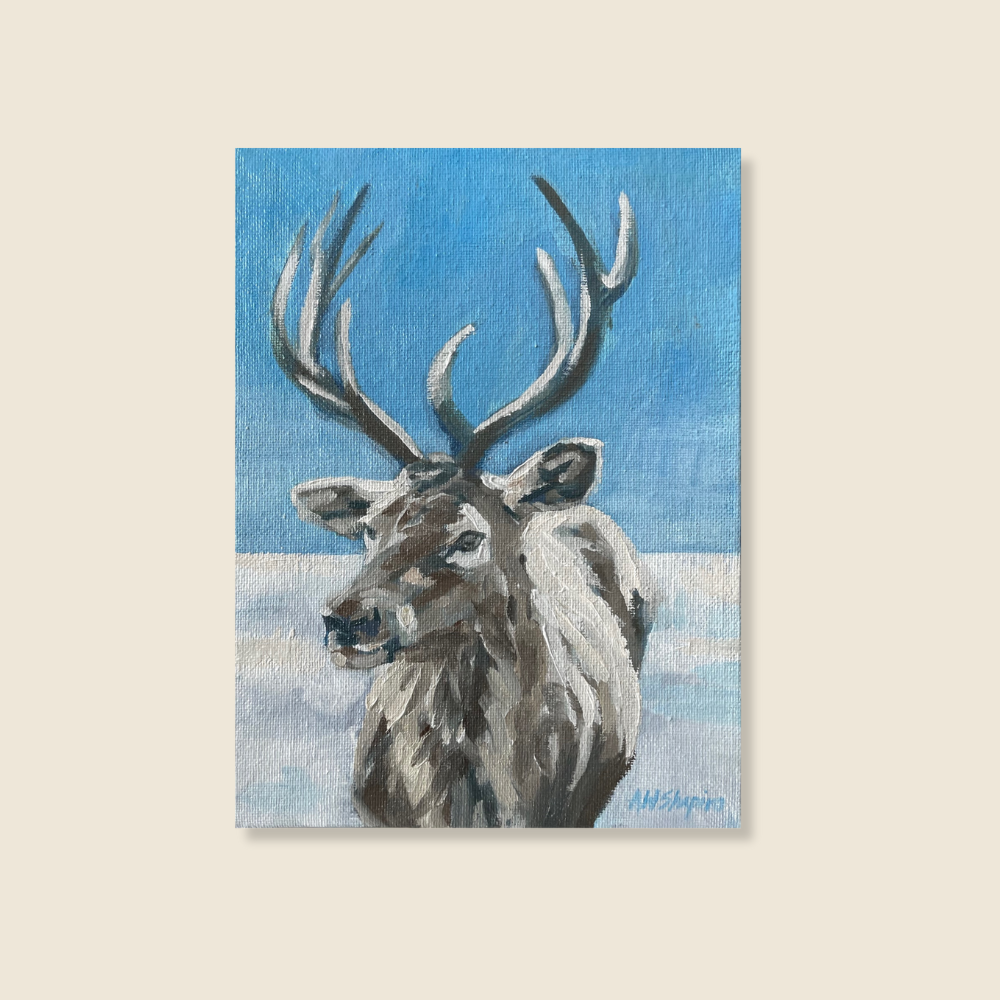 "Reindeer" - Original Painting - Winter Solstice Art Show