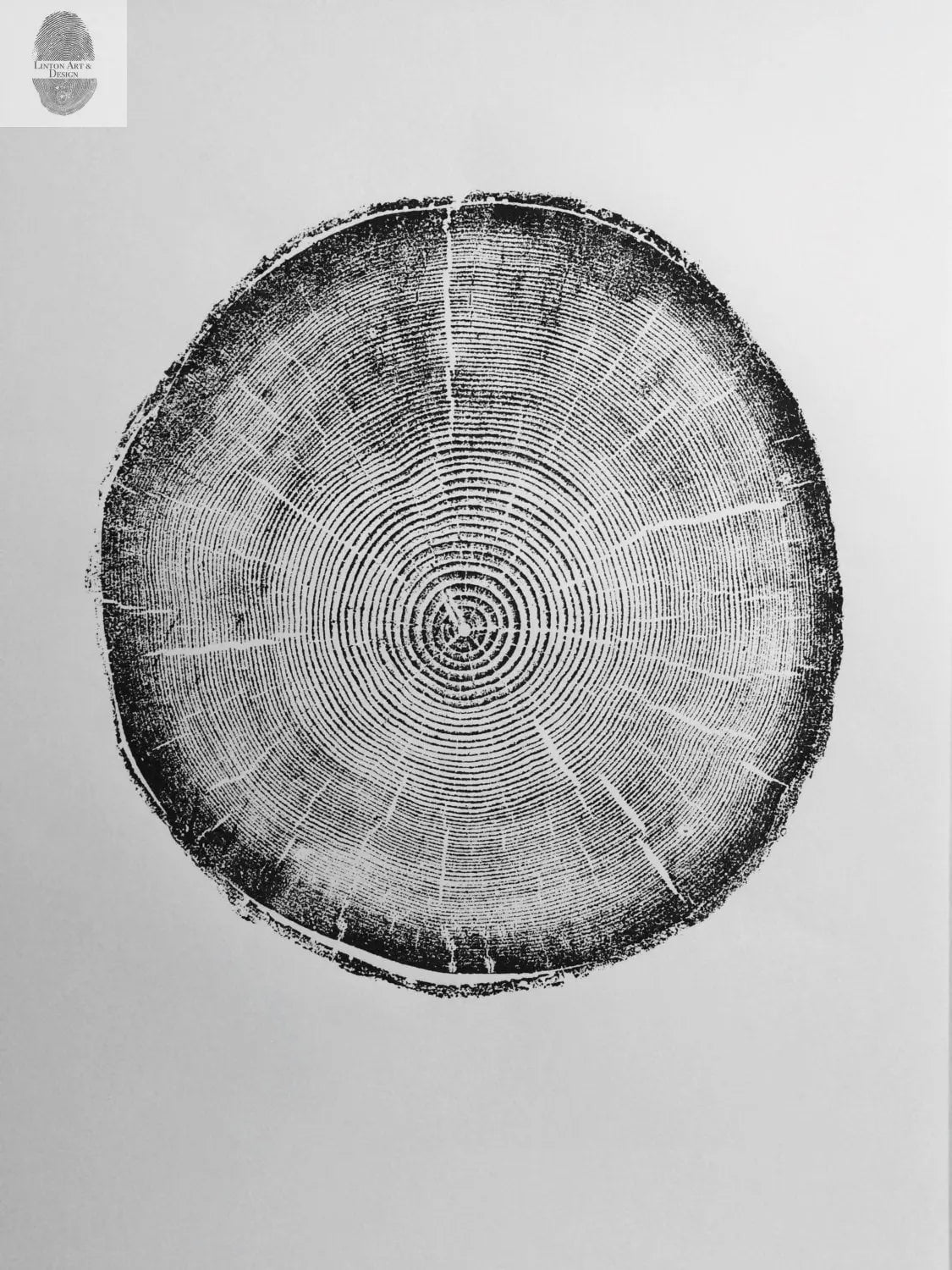 Big Cottonwood Canyon, Tree Ring Print, Woodcut, Utah Art, Botanical Print, Father's Day Art, Arborist Art Gift, Dendrology, Hand Pressed