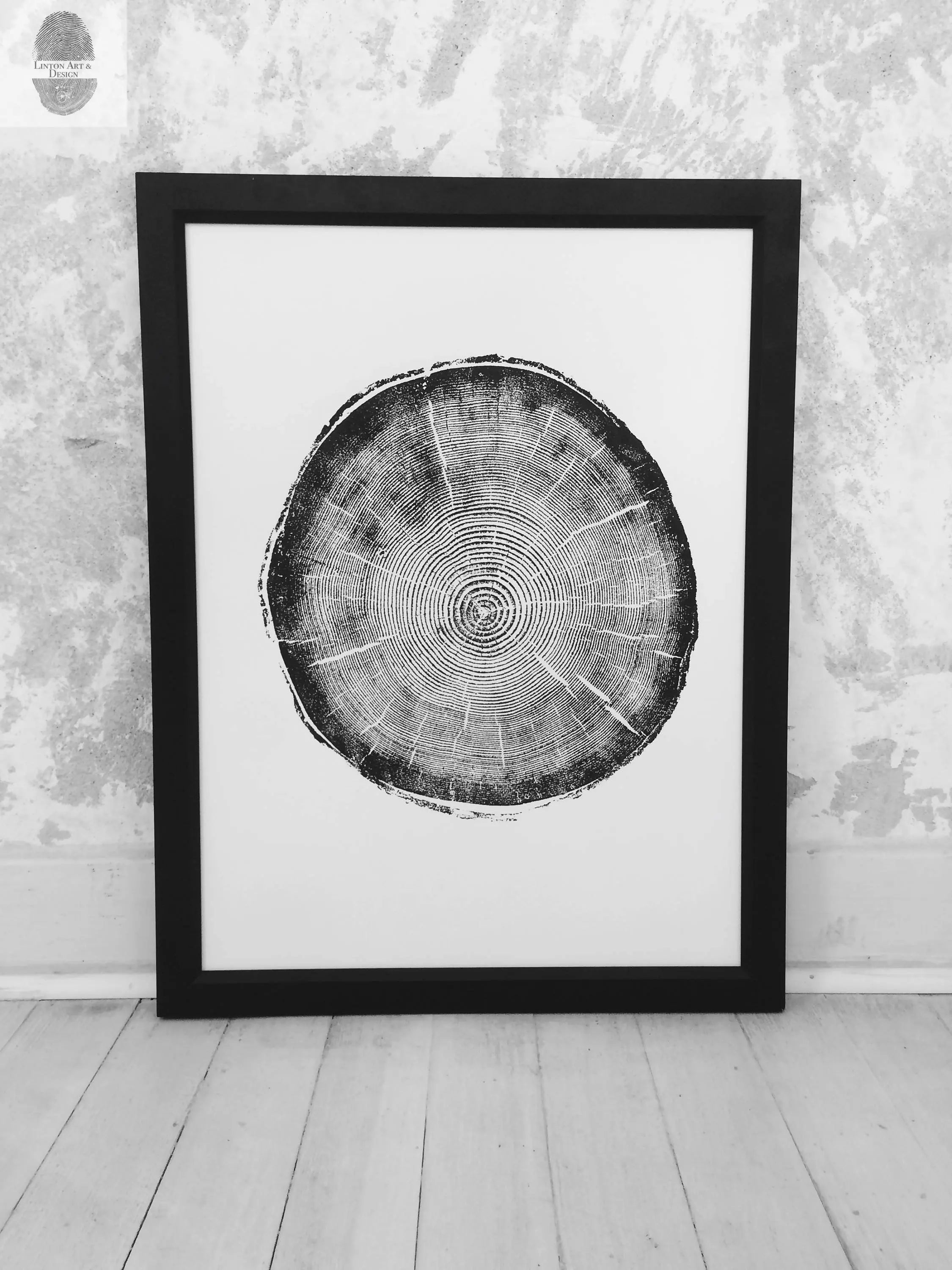 Big Cottonwood Canyon, Tree Ring Print, Woodcut, Utah Art, Botanical Print, Father's Day Art, Arborist Art Gift, Dendrology, Hand Pressed