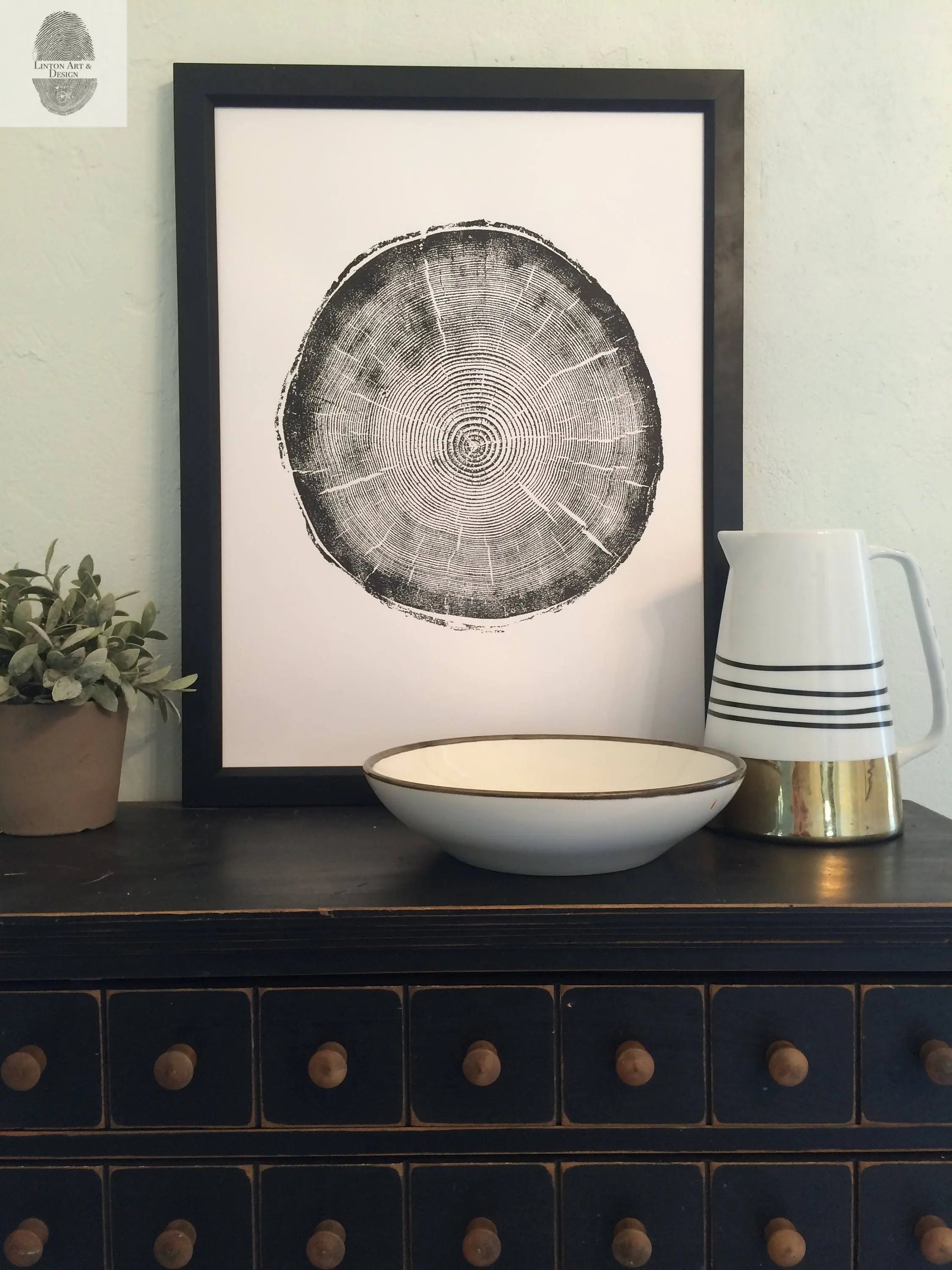 Big Cottonwood Canyon, Tree Ring Print, Woodcut, Utah Art, Botanical Print, Father's Day Art, Arborist Art Gift, Dendrology, Hand Pressed