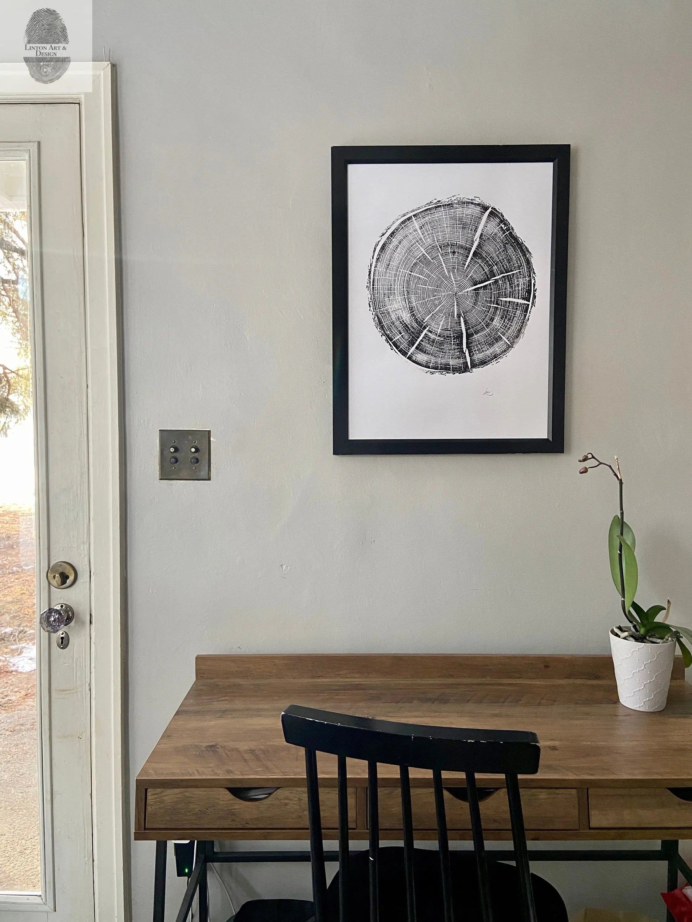 Black Hills South Dakota Woodcut print, Tree Ring Print, Arborist, Forestry, Biology Gift, 18x24 inches, Signed Original