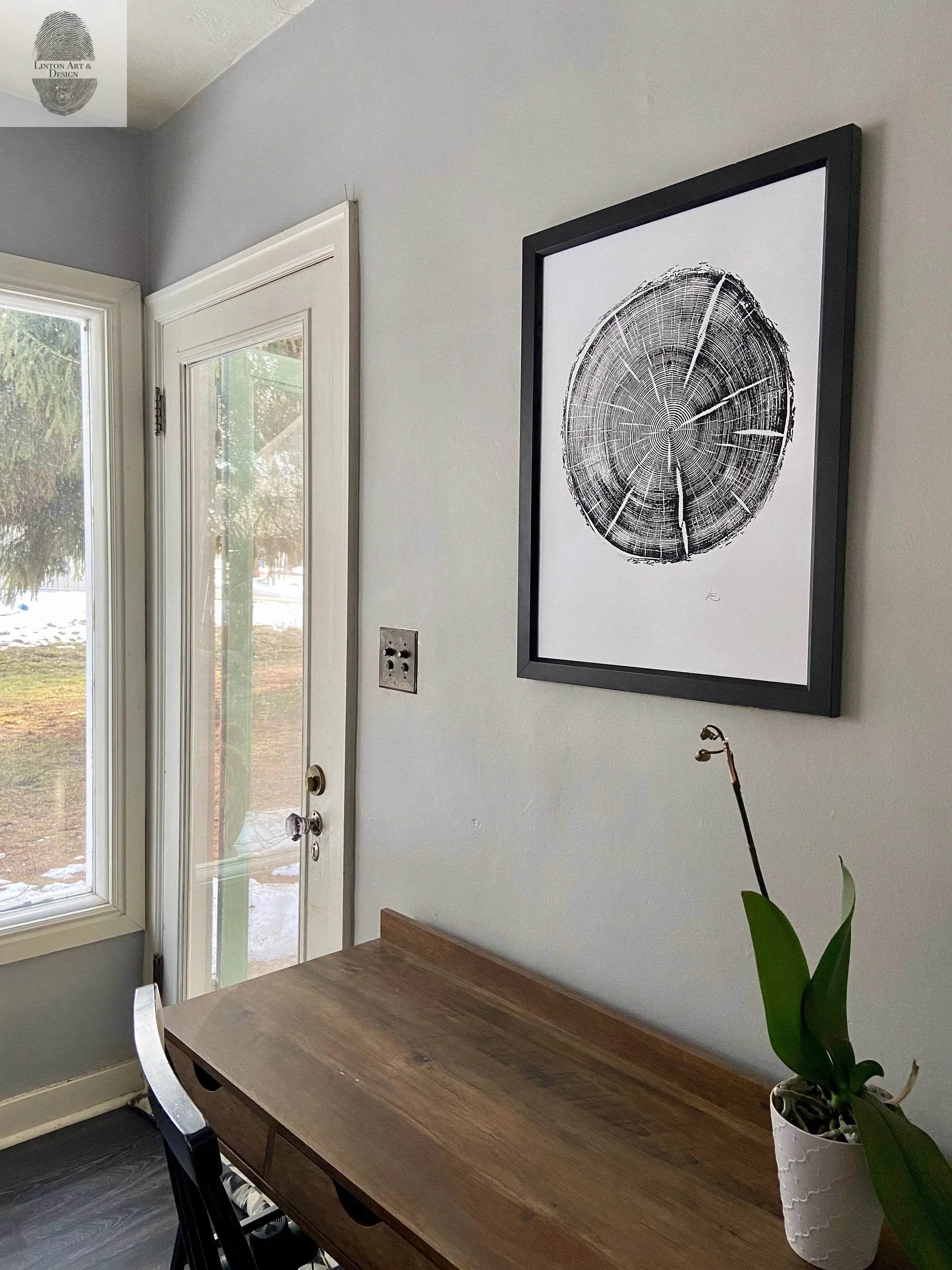 Black Hills South Dakota Woodcut print, Tree Ring Print, Arborist, Forestry, Biology Gift, 18x24 inches, Signed Original