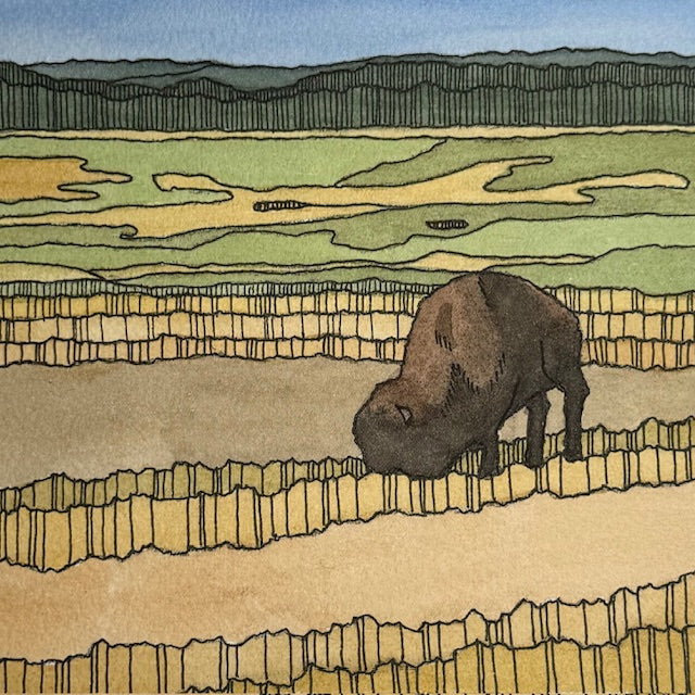 “Yellowstone Bison” - Original Painting - Road Trip Art Show