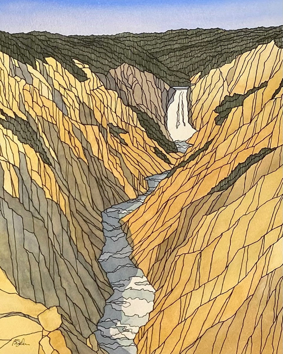 “Yellowstone Falls” - Original Painting - Road Trip Art Show