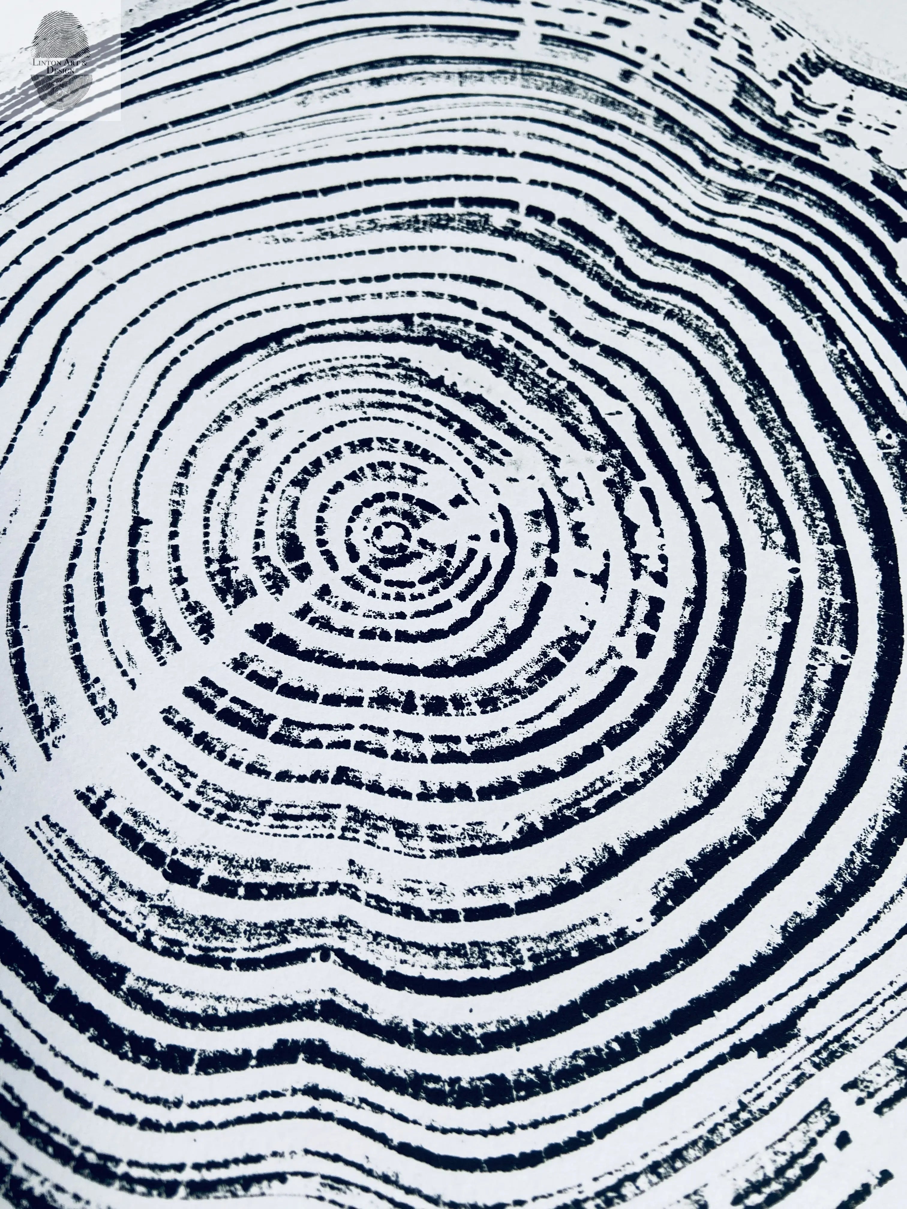 California Redwood, San Francisco, 30 years, 18x24 inch print, hand pressed print, tree ring art, wood slice, wedding tree, Woodcut print, by Erik Linton