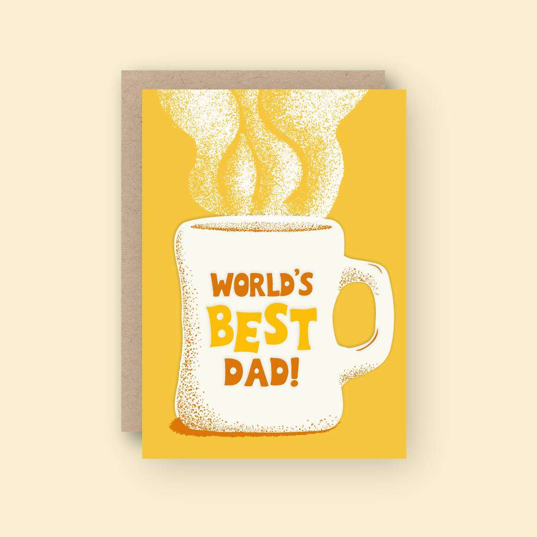 World's Best Dad! Letterpress Greeting Card