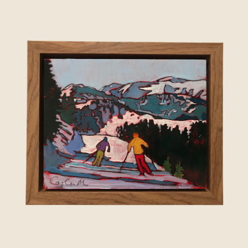 "SKI" - Original Painting - Winter Solstice Art Show