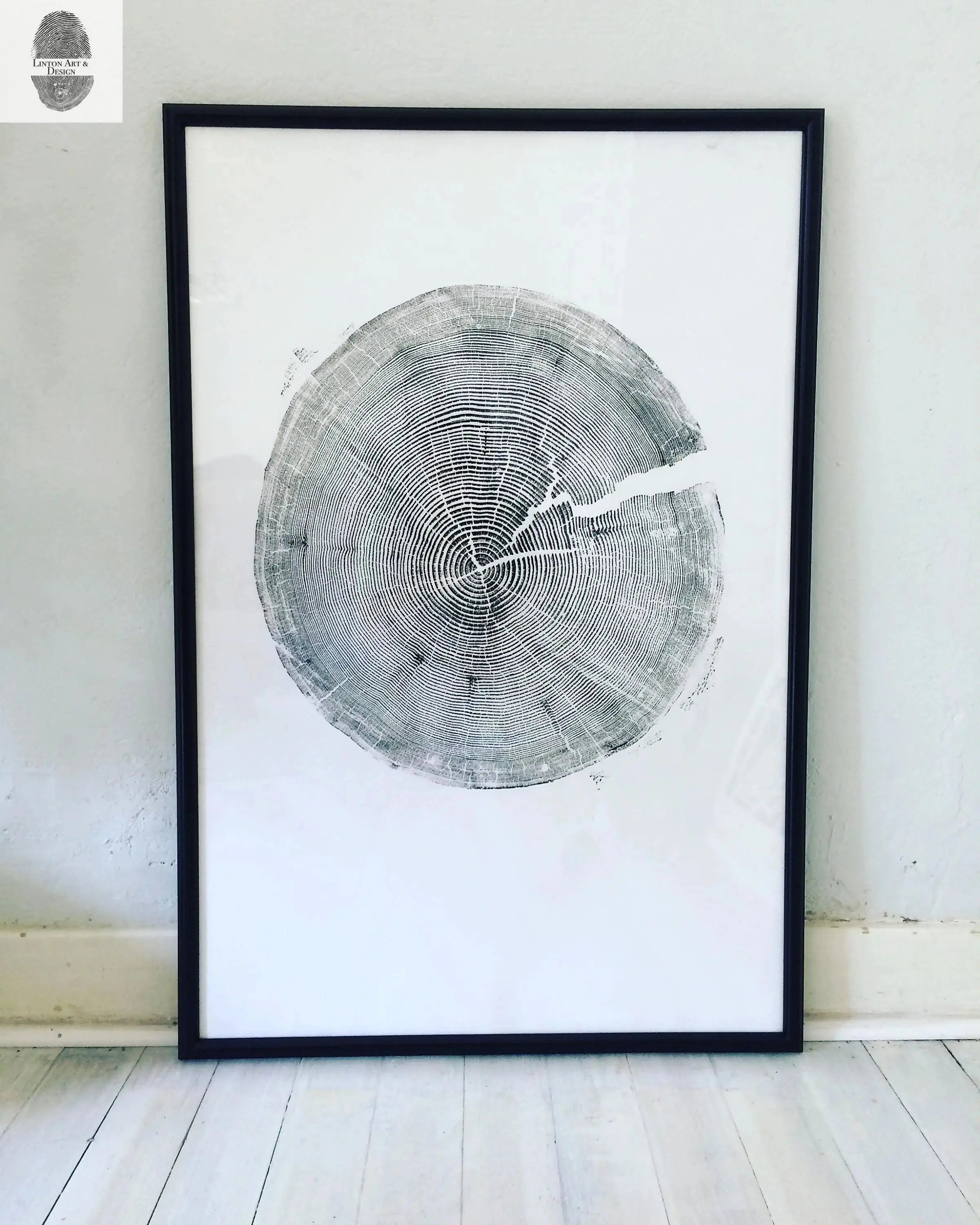 Crater Lake art, Oregon Print, Tree ring print, Woodcut print, Wood Wall art, Sacred Geometry, Forestry, National Parks, Signed Original