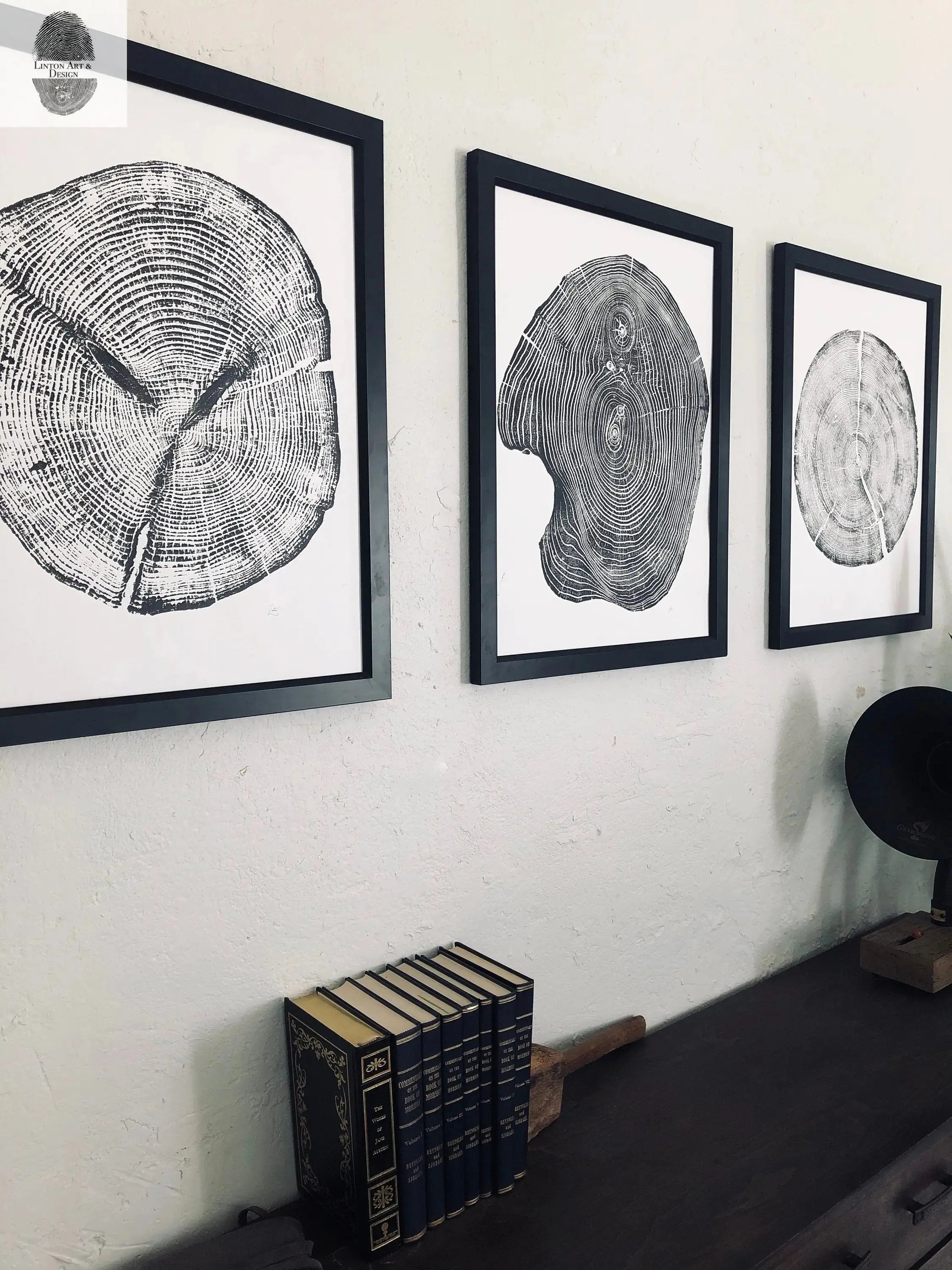 Set of 3, Utah Art, Alaska Art, Ohio State Art, Mulberry Tree, Cedar Tree, Wood Slice Wall Art