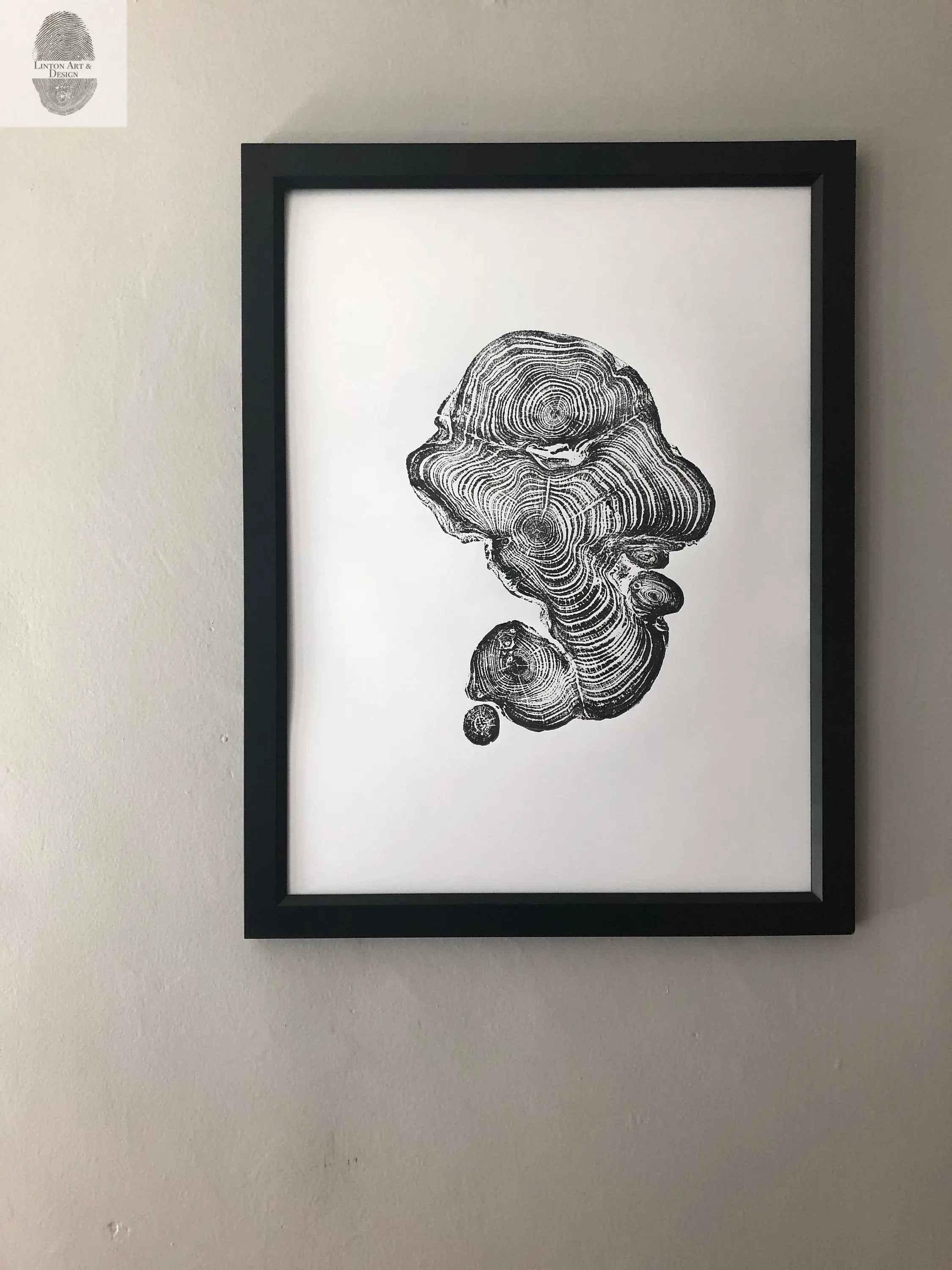 Cypress from Ireland, Tree ring art print, Tree stump print, first anniversary gift, 18x24 inch woodcut, fifth anniversary gift, Linton Art