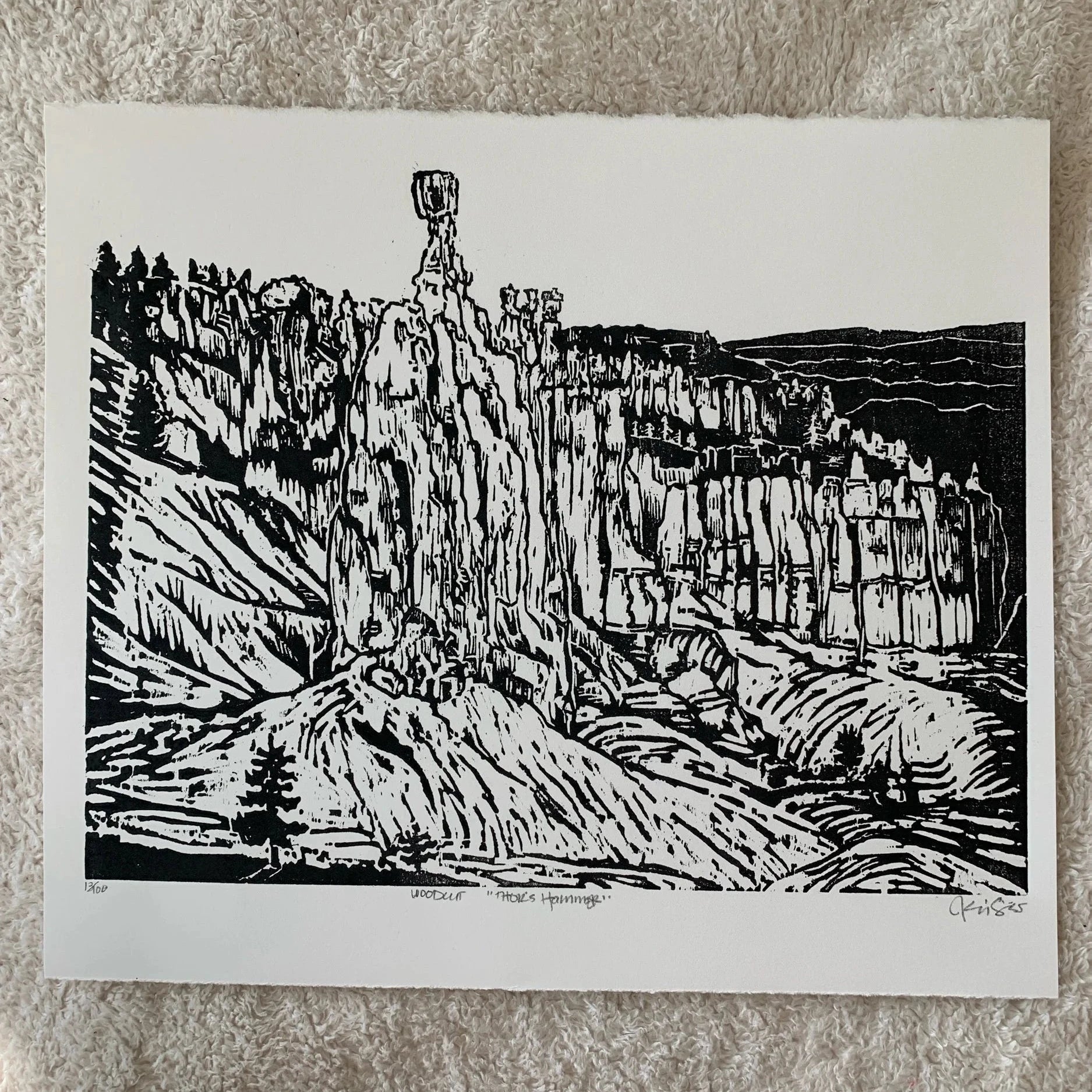 Thor's Hammer Woodcut