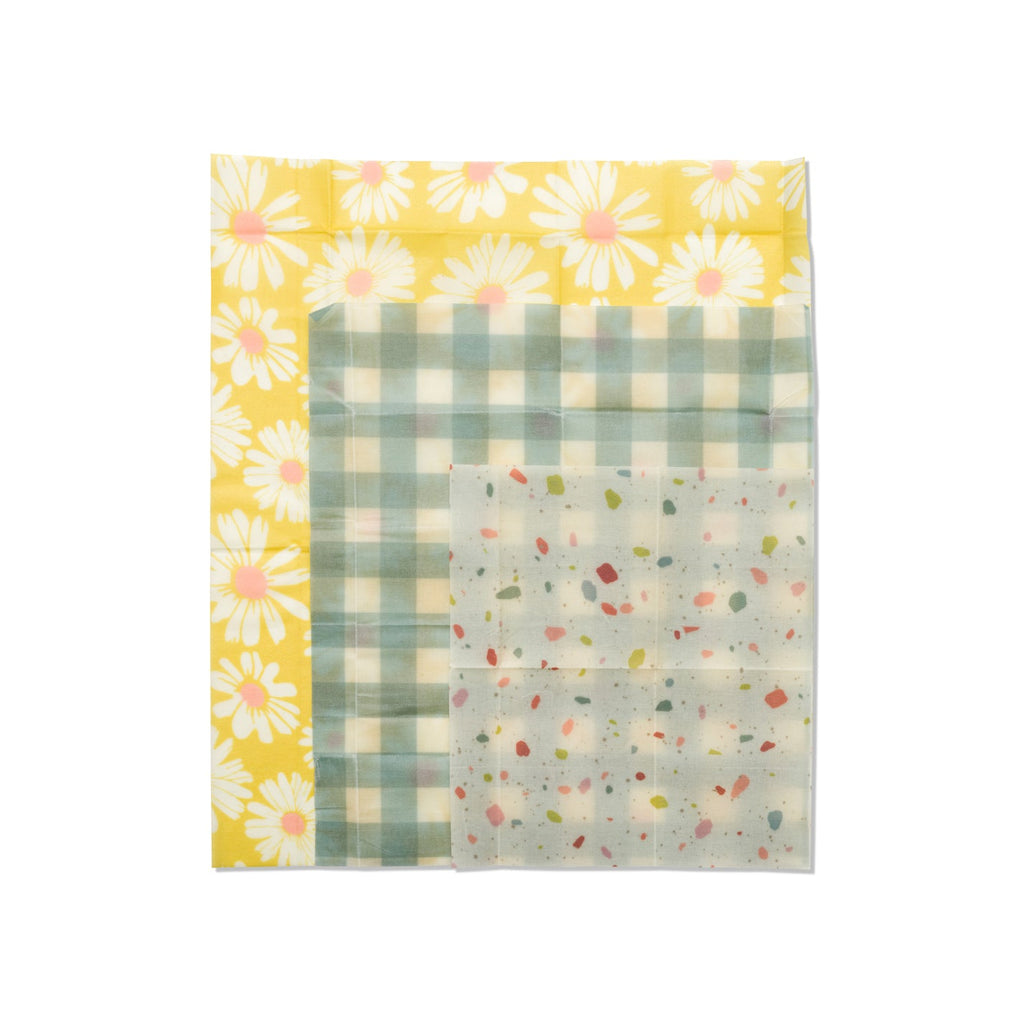 Show your food & our planet some love with our eco-friendly beeswax wraps! These colorful beeswax wraps are perfect for wrapping sandwiches and snacks, or for covering bowls & dinnerware. With love and care, they can be washed and reused time and time again. As a bonus, they are 100% biodegradable & compostable!