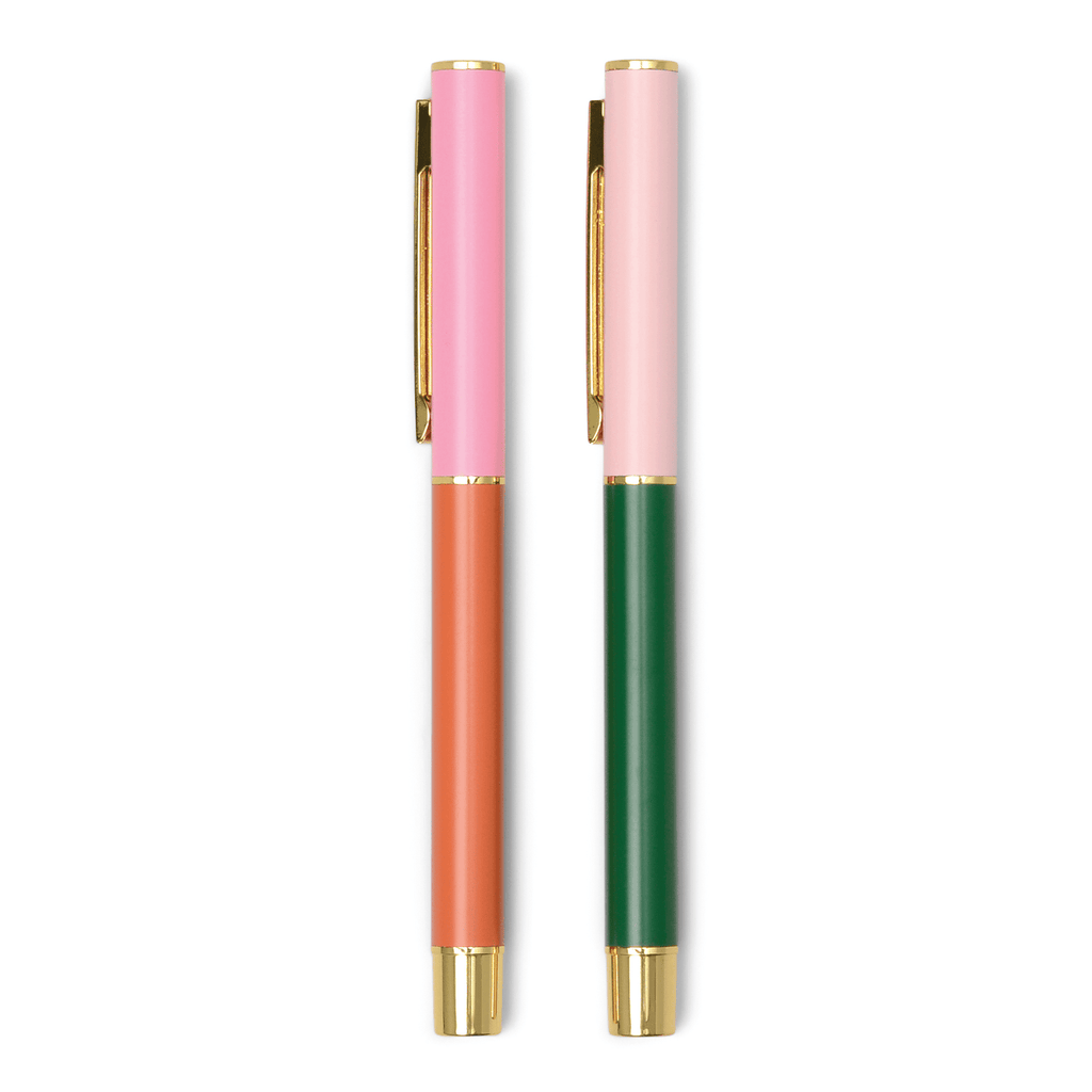 We’ve even added some luxe gold accents like the fancy cap clip. Oh, and the writing experience is on point—ultra fine ballpoint, to be exact. These pens make the perfect pair to our line of notebooks and journals as well as a fun little desktop accessory, so you can stylishly write off into the sunset.