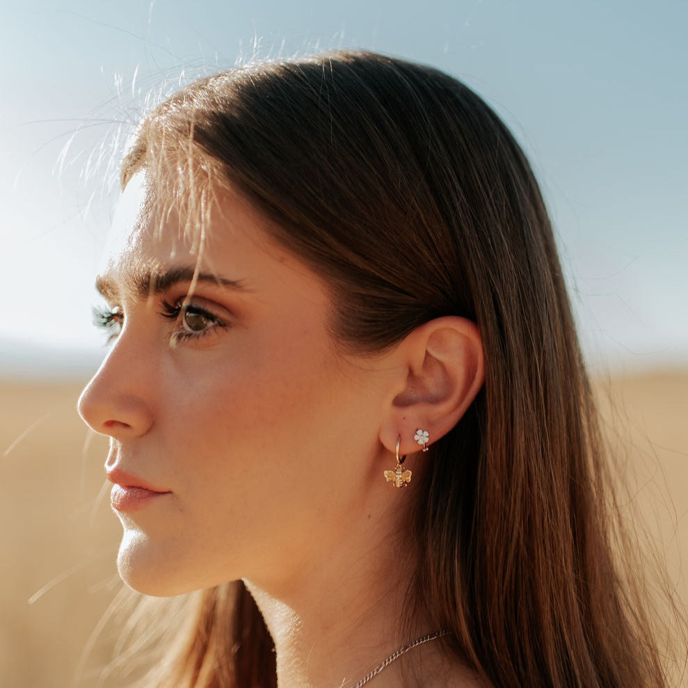 Flower Mini Hoops - Mauve Jewelry Co.