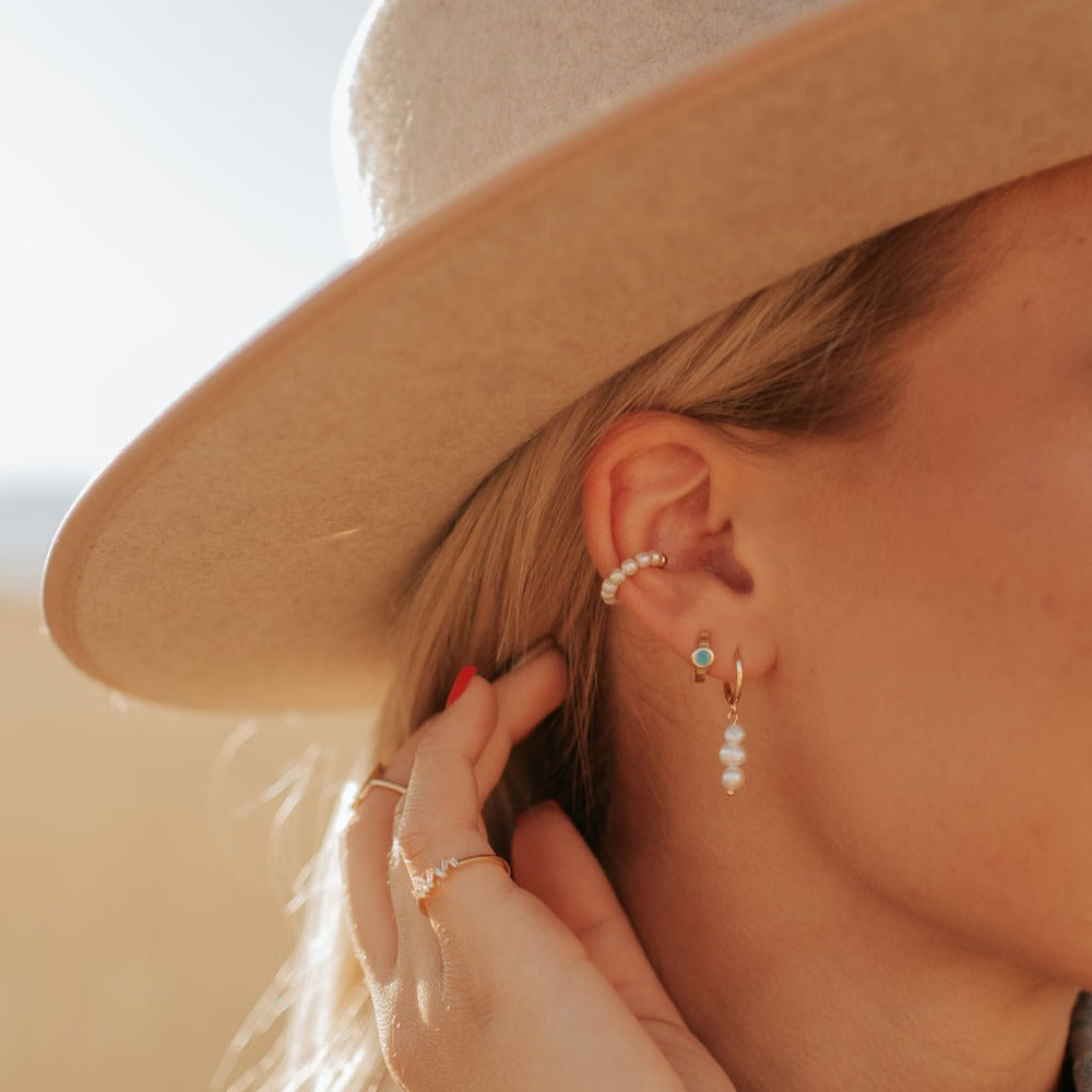Noelle Turquoise Hoops - Mauve Jewelry Co.
