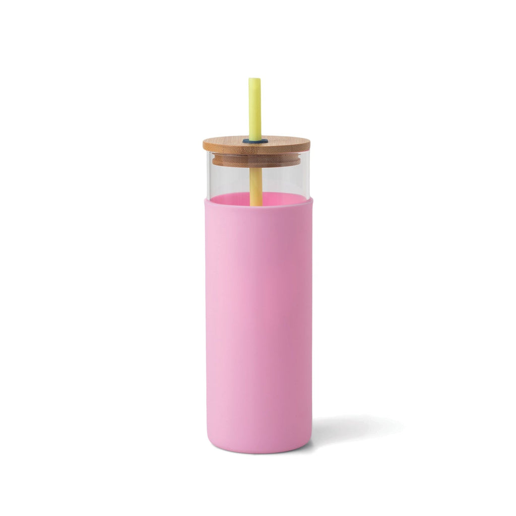 Say no to single use plastics in style with our Colorblock Tumblers! This 22 oz. tumbler is sure to keep you hydrated and add a pop of color to your routine. 2.75" W x 9" H. Silicone sleeve and lid insert for added protection from wear. Hand wash recommended. Citron/Pink 