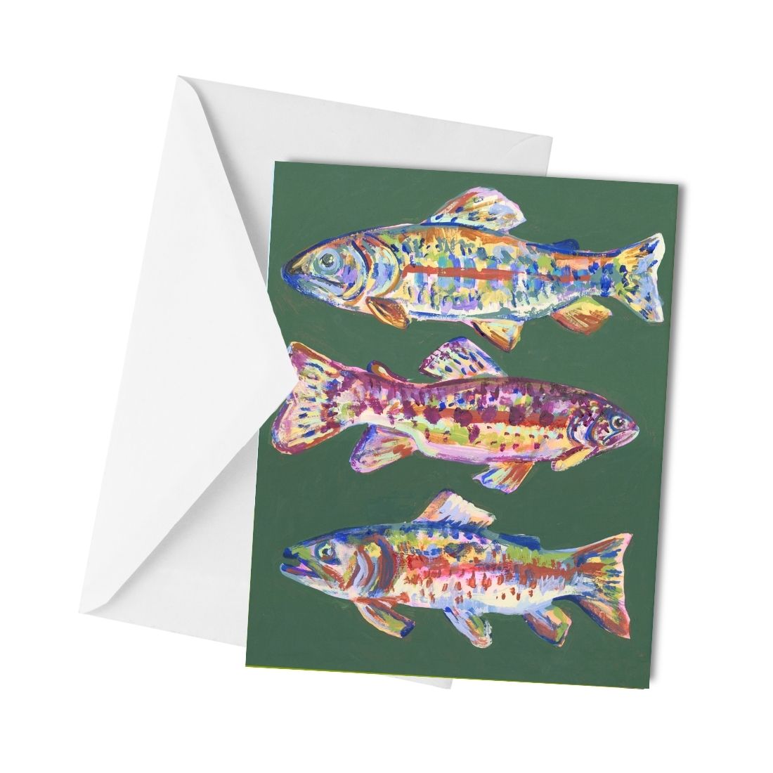 Green Fish Trio Card