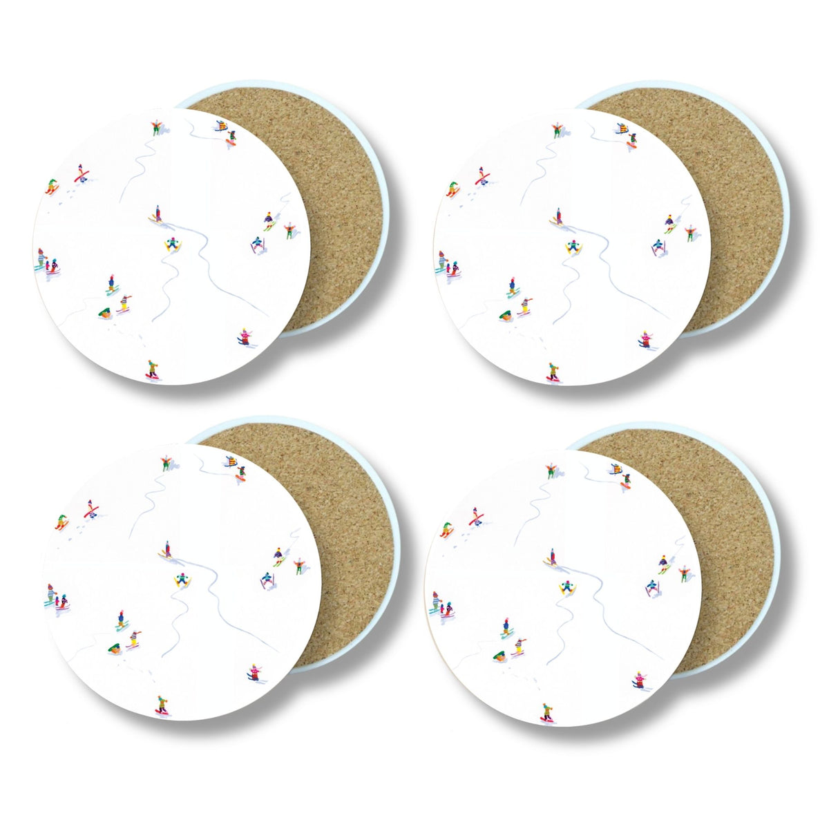 Tiny Skier Round Coaster Set