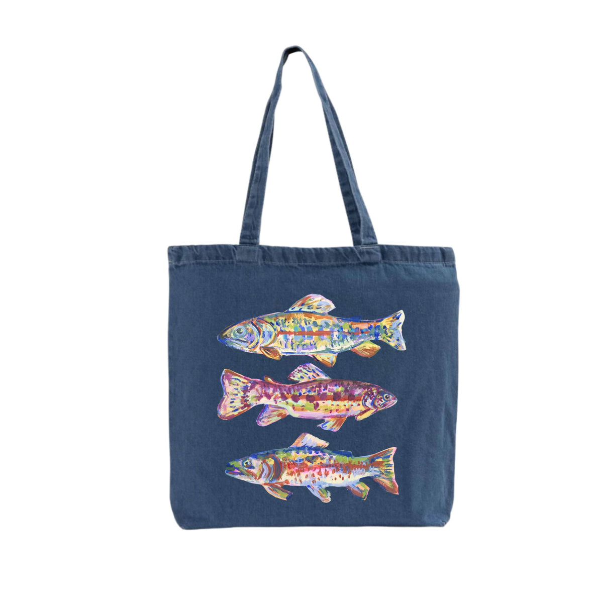 Fish Trio Denim Tote