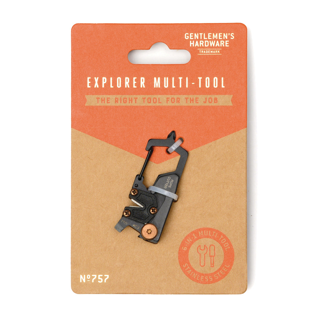 Tackle any adventure with this clever Explorer Multi-Tool! Perfect for backpacking trips, hikes, and outdoor excursions, be prepared for any situation with this compact gadget. This tool can perform the same tasks as a rope cutter, carabiner, screwdriver and more, totaling in 6-in-1 impressive functions.