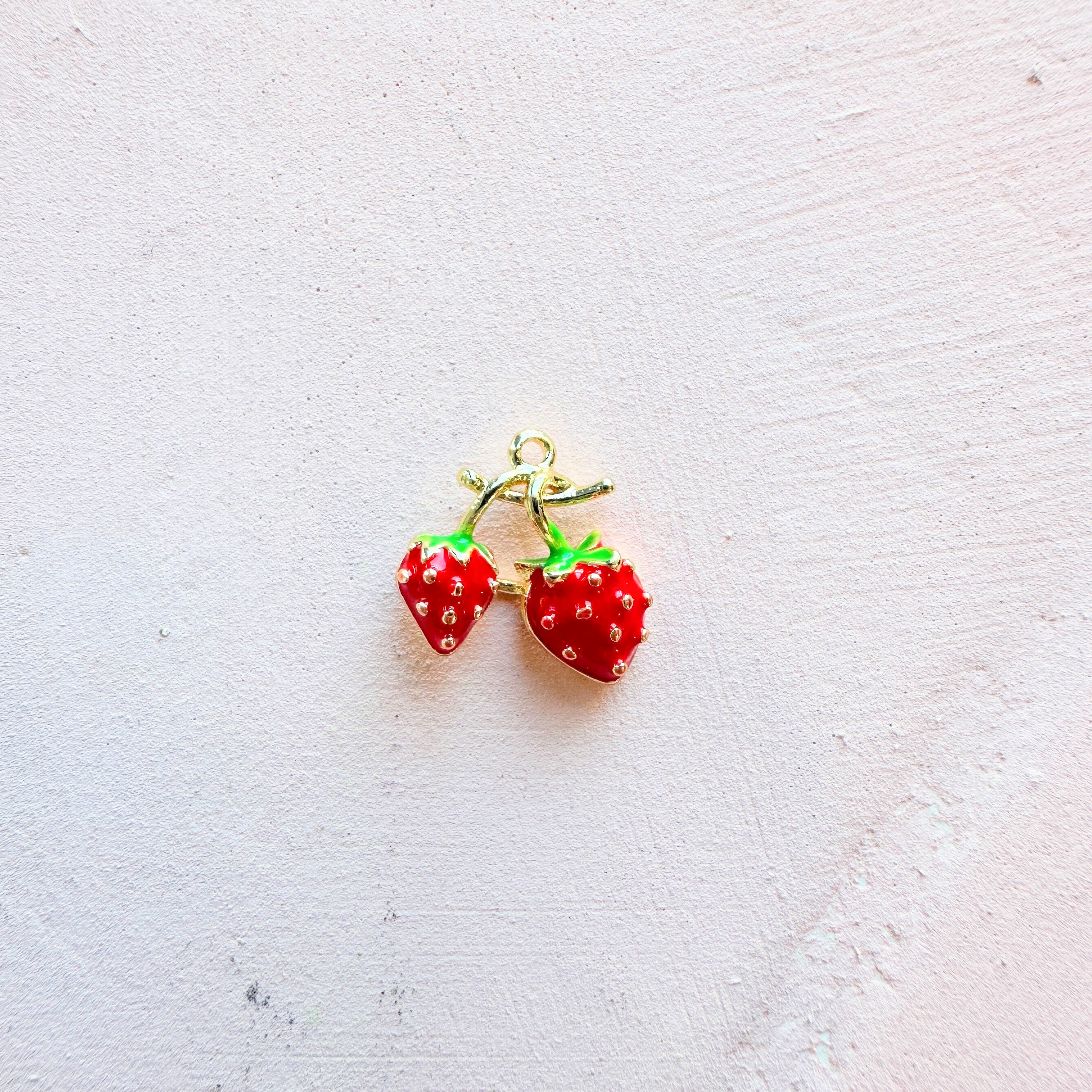Strawberry Cluster Charm