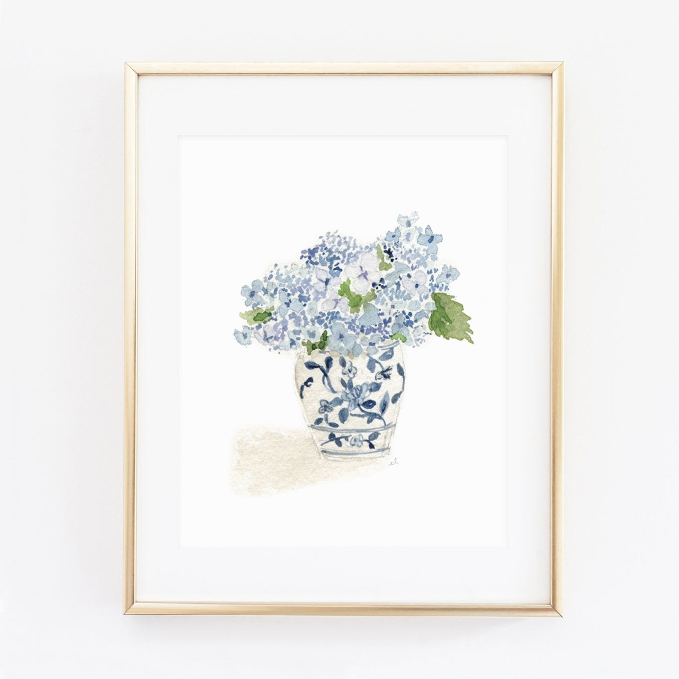 Display this lovely print of a hydrangea bouquet throughout your home.