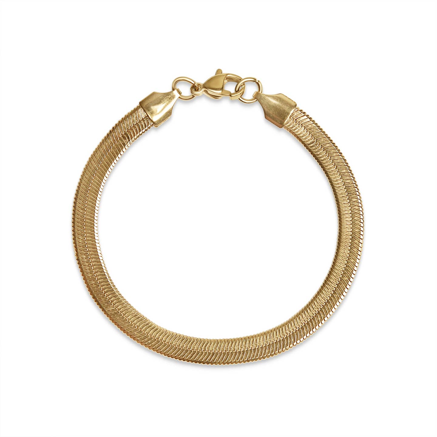 Classic, timeless, and perfect for everyday wear, the Gold Herringbone Chain Bracelet is the perfect accent to complement your everyday style. Featuring a unique herringbone design, this chain bracelet lays flat to rest smoothly on the wrist for all day comfort and shine!
Lightweight, waterproof, and designed for everyday wear, our best selling Herringbone Chain Bracelets are a new must-have!