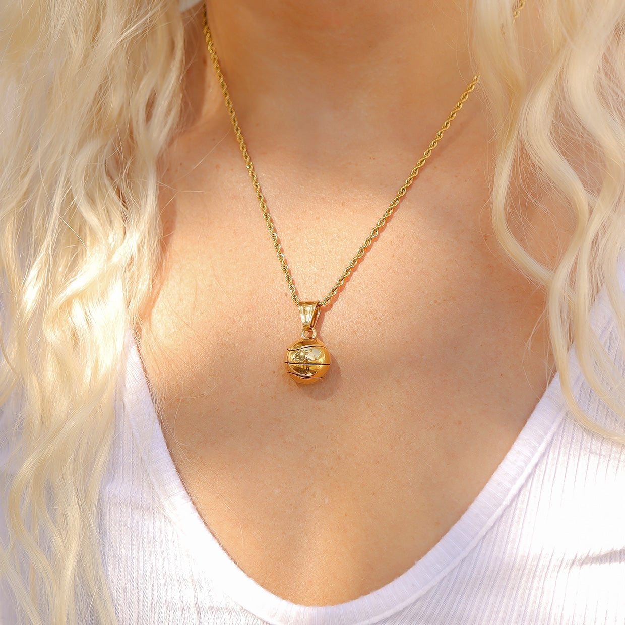Score big with our striking 18K Gold Stainless Steel 3D Basketball Charm, a must-have addition for sports lovers! Crafted from high-quality stainless steel and finished with a luxurious 18K gold plating, this charm offers both durability and elegance. Its lightweight design makes it perfect for adding to bracelets, necklaces, or even keychains!