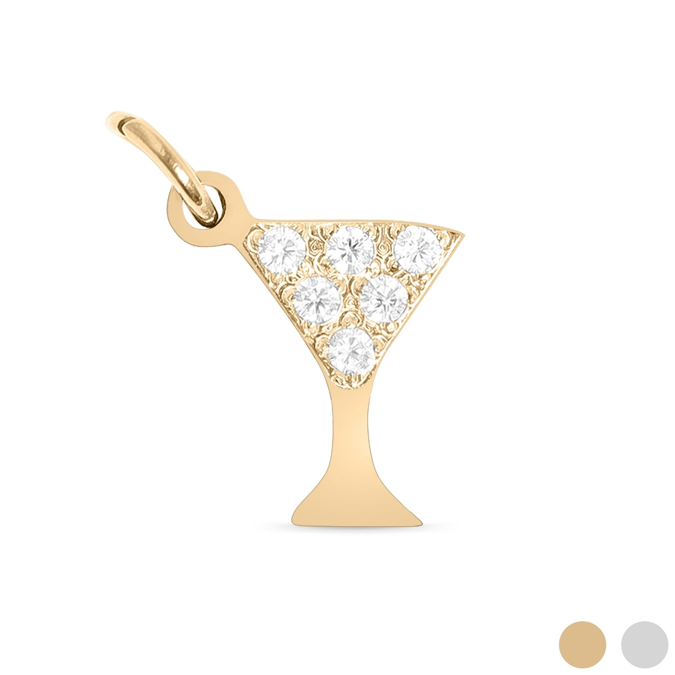Our sparkling cubic zirconia Martini Charm is the perfect charm to accent any outfit.