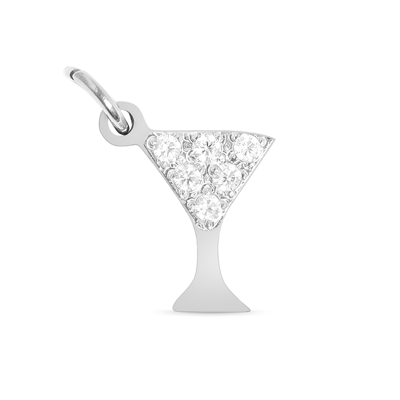 Our sparkling cubic zirconia Martini Charm is the perfect charm to accent any outfit.
