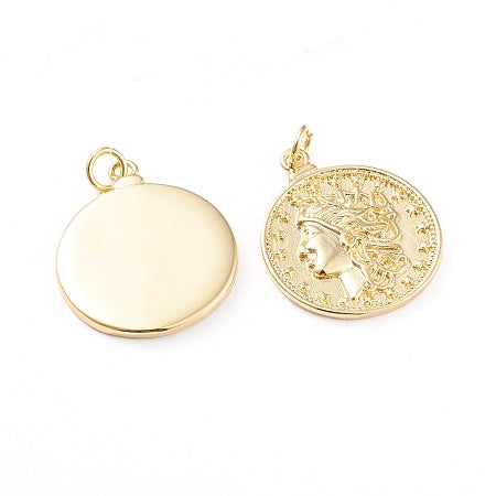 Elevate your jewelry collection with our Gold Goddess Pendant Charm. The intricate goddess design, in a radiant gold color, adds a touch of elegance to any bracelet or necklace. Make a statement and feel empowered with this charming piece.