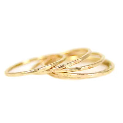 Gold Hammered Stacking Ring