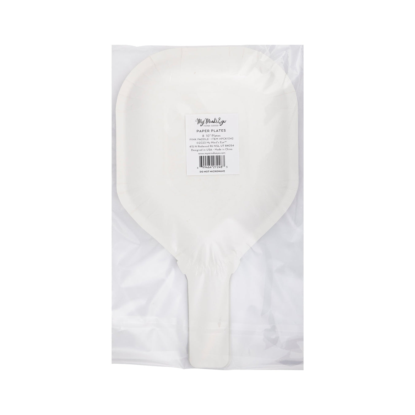 Pink Paddle Shaped Paper Plates