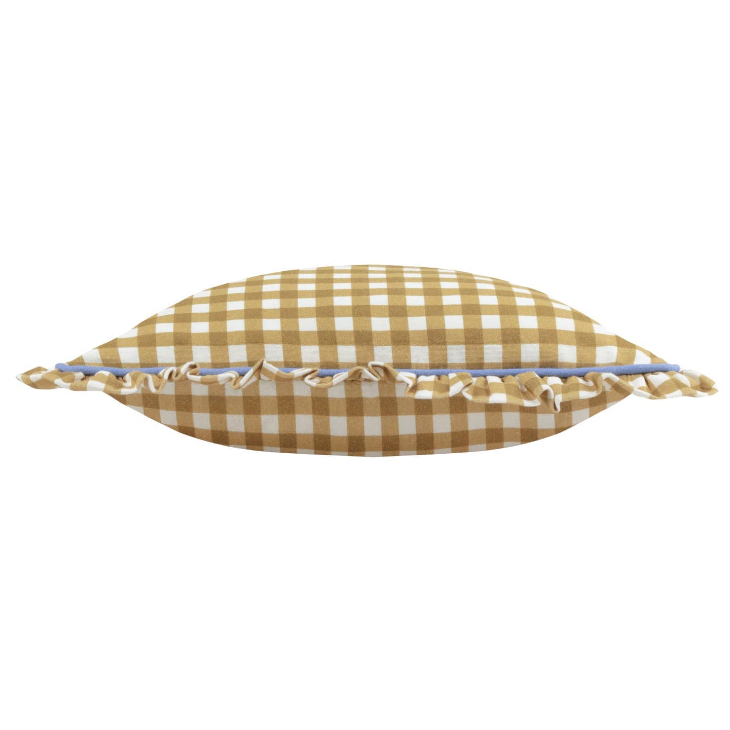 Maude Gold Gingham Reversible Piped Pillow